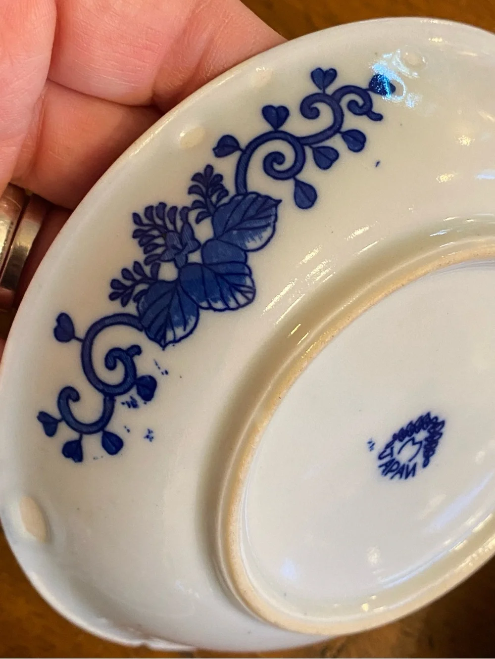5 VTG Phoenix Bird Chrysanthemum Blue White Japanese Porcelain Berry Bowls